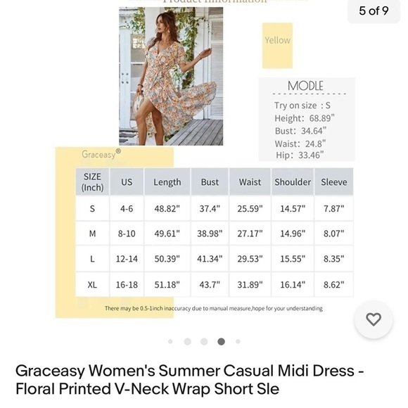 GRACEASY DRESS PINK WHITE FLORAL PRINT FIT FLAIR WRAP SUMMER DRESS SIZE XL NET - Picture 8 of 14